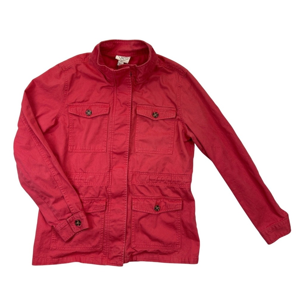St Johns Bay Jacket Womens S Coral Utility Field‎ Cotton